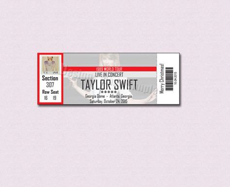 A custom Taylor Swift concert gift certificate. | 19 Perfect Gifts Every Taylor Swift Fan Needs In Their Life Pricing Products, Concert Ticket Gift, Taylor Swift Tickets, Concert Gift, The 1989 World Tour, Effective Resume, Taylor Swift Birthday, Concert Ticket, Swift Concert