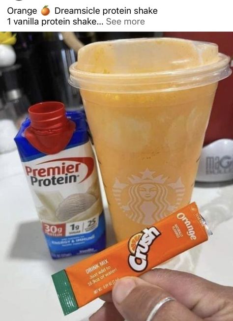 Orange Protein Shake, Orange Dreamsicle Protein Shake, Orange Creamsicle Protein Shake, Protein Water Recipes, Atkins Protein Shake Recipes, Premier Protein Powder Shake Recipes, Shaker Cup Recipes, Primer Protein Shake Recipes, Fairlife Protein Shake Recipe