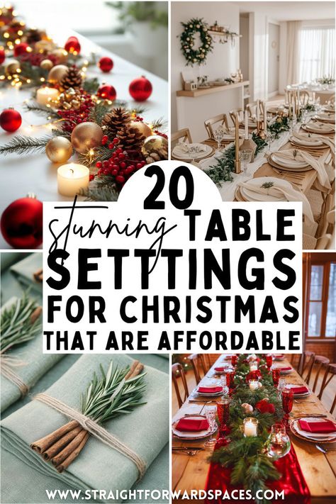 an affordable christmas table setting with greenery and festive decor. Target Christmas Table, Setting Christmas Dinner Table, Decorating Ideas For Christmas Table, Set Up Table For Christmas, Green Velvet Christmas Table, Table Set For Christmas Dinner, Christmas Table Settings White Plates, Round Table Setting Christmas, Christmas Dinner Plates Dinnerware Sets