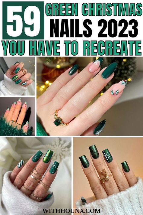 Christmas is finally here and if you're looking for the best green Christmas nails to upgrade your Christmas nails? These green Christmas nail designs are going to help you take your green nails for Christmas to the next level. Thus, we’ve got you everything from green Christmas nail designs, red and green Christmas nails, green Christmas nail ideas, emerald green Christmas nails, dark green Christmas nails, green Christmas nails holidays, and so much more. Christmas Nails 2023 Short Green, Sns Green Nail Colors, Dec Nails 2023, Christmas Nails Trendy 2023, Nail Designs For Short Nails Green, Holiday Green Nails Christmas, Matt Green Christmas Nails, Christmas Green Nail Polish, Green Gel Christmas Nails