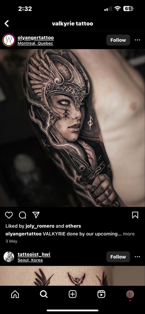 Boudica Tattoo, Viking Warrior Tattoo Design, Female Viking Tattoo, Viking Woman Tattoo, Valkyrie Tattoo Design, Shieldmaiden Tattoo, Shield Maiden Tattoo, Geometric Tattoo Leg Sleeve, Freya Tattoo