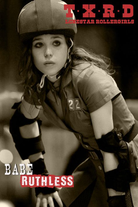 Whip it - Babe Ruthless Ellen Page, Whip It, Roller Derby, Derby, Black And White, White, Black