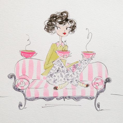 𝐀𝐧𝐧𝐞 𝐊𝐞𝐞𝐧𝐚𝐧 𝐇𝐢𝐠𝐠𝐢𝐧𝐬 on Instagram: “More coffee? Yes please.  #coffee #workingtheweekend #illustration #curlyhair #watercolor @womenandcoffee” Anne Keenan Higgins, Girl Illustrations, Poetry For Kids, Instagram Illustration, Coffee Girl, Yes Please, Girly Art, Coffee Art, Cute Illustration