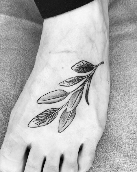 Sage Tattoo Sage Images, Sage Tattoo, Herb Tattoo, 22 Tattoo, Tattoos Pretty, Sparrow Tattoo, Hidden Tattoos, Small Tats, Poppies Tattoo