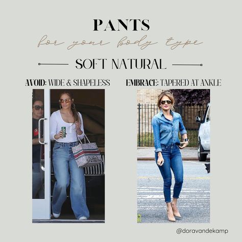 Dora | Image & Style | Color Analysis & Kibbe Body Types | Save this for choosing your best style for pants and jeans if your Body Typology is SOFT NATURAL 🌻 #jlo #softnatural #styleblogger… | Instagram Soft Natural Jeans Kibbe, Soft Natural Kibbe Celebrities, Soft Natural Celebrities, Soft Natural Kibbe Outfit, Sn Kibbe, Soft Natural Kibbe, Kibbe Soft Natural, Natural Outfits, Kibbe Body Types