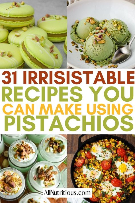 Desserts With Pistachio, Pistachio Snack Ideas, Desserts With Pistachios, Pistachio Healthy Recipes, Recipes Using Pistachios, Pistachio Ideas, Pistachio Recipes Healthy, Pistachio Healthy Dessert, Pistachio Recipes Savory