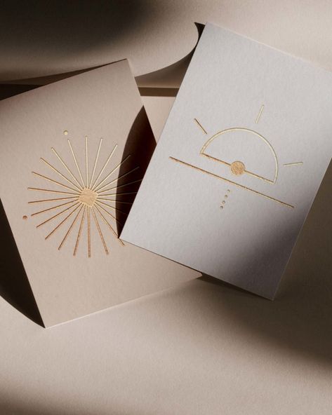 Gold Card Design, Sun Moon Design, Identity Illustration, Foil Letterpress, Beauty House, Pearl Logo, Moon Logo, Sun Illustration, Book Logo