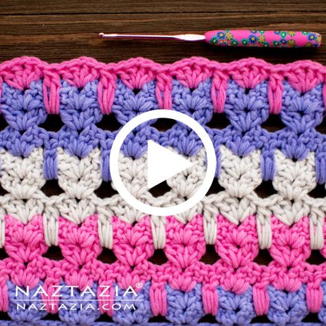 How to Crochet Cat Stitch - Naztazia ® Naztazia Crochet Videos, Cat Stitch Pattern, Crochet Cat Stitch Pattern, Crochet Afghan Patterns Free Throw Blankets Color Combos, Cat Crochet Stitch, Naztazia Crochet Free Pattern, Cat Stitch Crochet, Crochet Blanket Size Chart, Crochet Cat Stitch