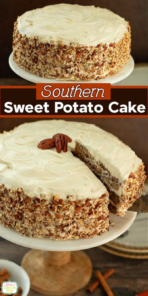 Sweet Potato Pound Cake Recipe Southern Living, Sweet Potato Pecan Cake, Sweet Potato Crunch Cake, Sweet Potato Pound Cake Southern Living, Sweet Potato Pecan Pound Cake, Sweet Potatoes Dessert, Sweet Potato Cake Southern, Fall Pound Cake Recipes, Sweet Potato Pound Cake Recipe