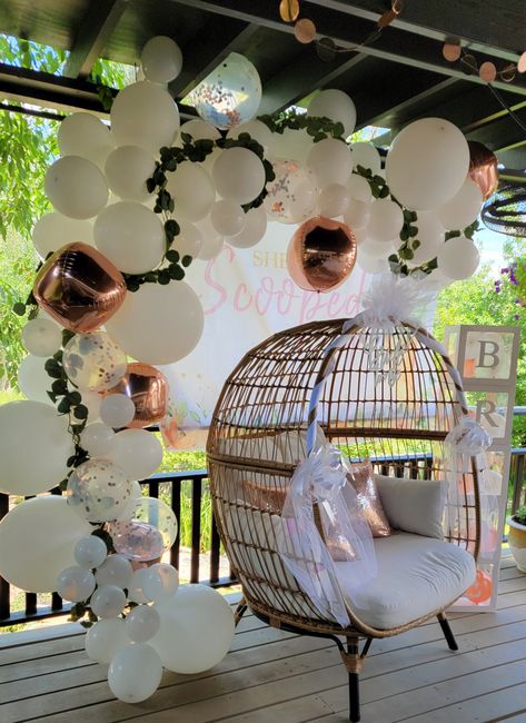 Egg Chair Party Decor, Bridal Shower Egg Chair For Bride, Bridal Shower Chair For Bride, Baby Shower Chair, Shower Chair, Chair Decorations, Wedding Chairs, Bad Bunny, Egg Chair