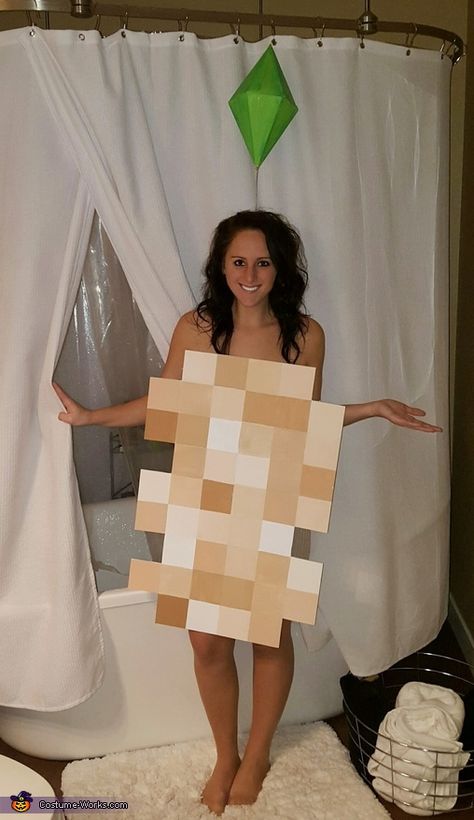 Madison: I made the costume with foam board, paint, wire, a headband and some velcro. It took some serious crafting but turned out fantastic!. Sims Halloween Costume, Sims Costume, Original Halloween Costumes, Halloween Parejas, Best Couples Costumes, Halloween Costumes 2016, Fairy Halloween Costumes, Diy Kostüm, Costumes For Teens