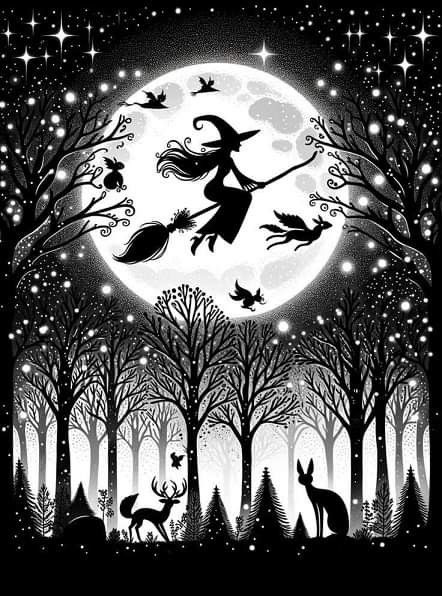 Iphone Halloween Wallpaper, Spooky World, Witch Flying, Witch Silhouette, Halloween Facts, Night Flight, Silhouette Painting, Witchy Wallpaper, Halloween Artwork