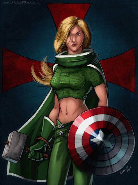 Crusader (Mutant) - Sarah Rogers (Earth-9811). Hija Rogue - Capitán América Sarah Rogers Marvel, Captain Marvel Comics Wallpaper, Marvel Jean Grey Art, She Hulk Pinup, She Hulk Marvel Comics, She Hulk Deviantart, Black Widow Marvel, Crusades, Marvel Superheroes