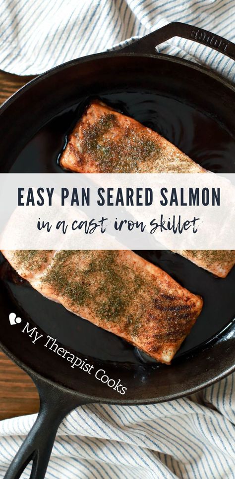 Salmon Cast Iron Skillet, Cook Salmon On Stove, Salmon With Skin Recipes, Cast Iron Salmon, Salmon With Skin, Crispy Salmon Skin, Salmon On The Stove, Frozen Salmon Recipe, Cast Iron Skillet Recipes Dinner