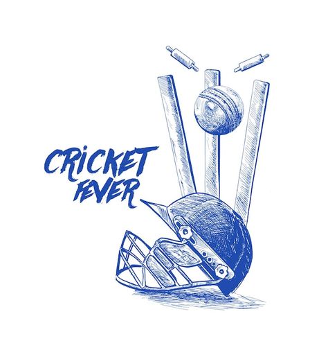 Cricket championship with ball wicket wi... | Premium Vector #Freepik #vector #bowler #batsman #wicket #cricket Cricket Helmet Drawing, Cricket Tattoo Design, Cricket Doodle, Cricket Painting, Cricket Drawing, Cricket Pictures, Cricket Illustration, Cricket Art, World Cup Draw