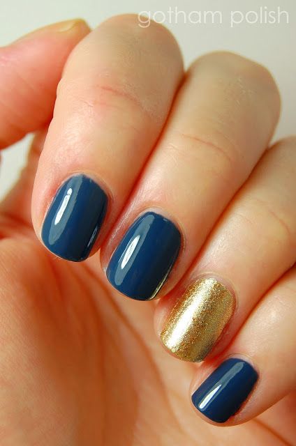 good notre dame nail polish Graduation Manicure, Easy Manicure Ideas, Irish Nails, Gold Accent Nail, Football Nails, Easy Manicure, Manicure Designs, Graduation Nails, Accent Nail