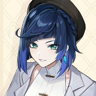 ⠀⠀ ⠀⠀yelan & ningguang!☕️🥐 like or reblog if you save/use. Yelan Icon, Blue Hair, Genshin Impact, Anime, Hair, Blue, White