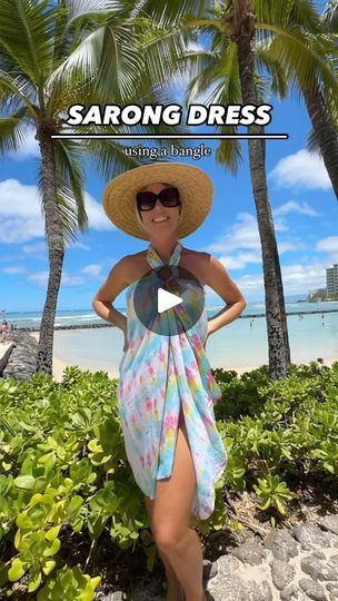 Beachy Sarong For Spring Beach Cover-up, Beachwear Sarong With Tie-side For Beach Season, Tie-side Sarong For Beach In Spring, Chic Sarong For Spring Beach Cover-up, Fitted Sarong For Poolside, Beachwear Style, Sarong Dress, Cute Vacation Outfits, Beach Sarong, Vacation Outfit