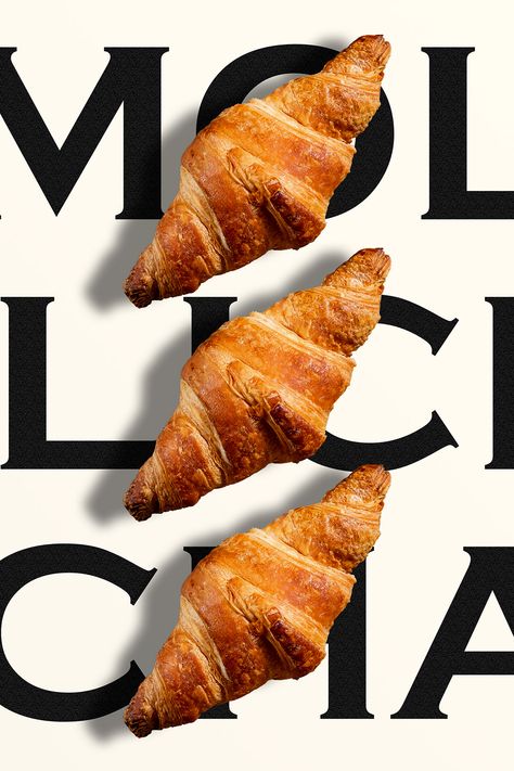 Food On Black Background, Croissant Graphic Design, Bakery Advertising, Coffee Bakery, Typography Creative, Bakery Branding, Desain Buklet, Advertising Ideas, Food Menu Design