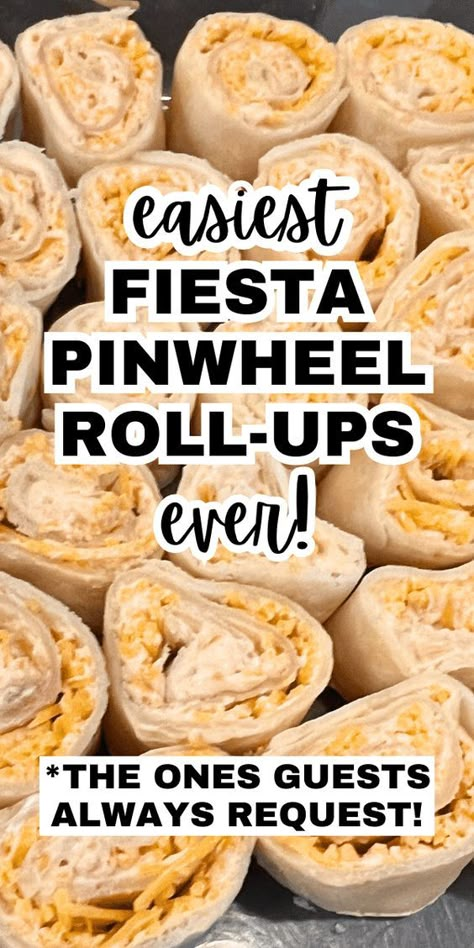 How To Make Pinwheel Fiesta Roll Ups - fiesta roll ups tortilla pinwheels are easy appetizers or simple after school snacks. Fun party foods or last minute game day recipes or taco tortilla rollups for Mexican food night! #pinwheels #tortillarollups #appetizers #partyfoods Fiesta Roll Ups Tortilla Pinwheels, Roll Ups Tortilla Pinwheels, Pinwheel Roll Ups, Mexican Food Night, Tortilla Rollups, Taco Tortilla, Tortilla Pinwheels, Classic Appetizers, Roll Ups Tortilla