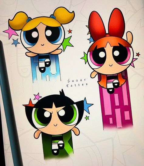 Full-color Powerpuff tattoos – £100 each! ✨💖 DM to book your slot! 🖤💌 • • • • • • • • #cartoontattoo #tattoo #cartoon #tattoos #colortattoo #tattooartist #ink #inked #tattooart #animetattoo #art #tattooideas #cartoontattoos #disneytattoo #newschooltattoo #tattooed #disney #traditionaltattoo #colourtattoo #cartoonart #tattoolife #tattoodesign #tattooflash #cutetattoo #cartoonnetwork #illustration #blackworktattoo #tatuaggio #anime #cartoons Nickelodeon Tattoos, Tattoo Cartoon, Cat Tat, New School Tattoo, Cartoon Tattoos, Disney Tattoos, Anime Tattoos, Blackwork Tattoo, Life Tattoos