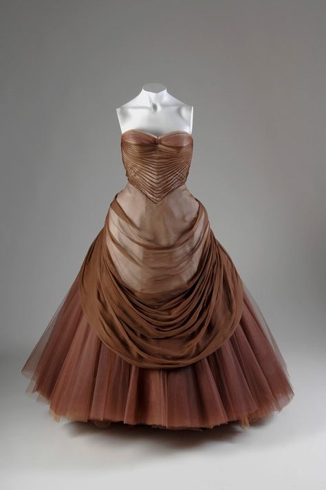 Tangible Brilliance: “Charles James: Genius Deconstructed” at the Chicago History Museum | Vogue Swan Dress, Chicago History Museum, Jacques Fath, Charles James, Vintage Fashion 1950s, Afternoon Dress, Fashion 1950s, Retro Mode, Costume Institute