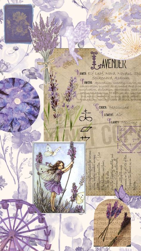 Fairycore Aesthetic Wallpaper, Fairy Collage, Wallpaper Lavender, Cottagecore Aesthetic Wallpaper, Fairycore Wallpaper, Vision Board Wallpaper, Purple Vibe, Lavender Aesthetic, Collage Wallpaper