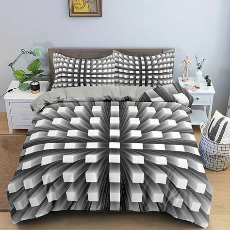 Queen Size Comforter Sets, Geometric Duvet Cover, 3d Bedding, Queen Size Comforter, King Size Comforters, Luxury Quilts, Twin Bed Sets, Bed Sets, Duvet Bedding