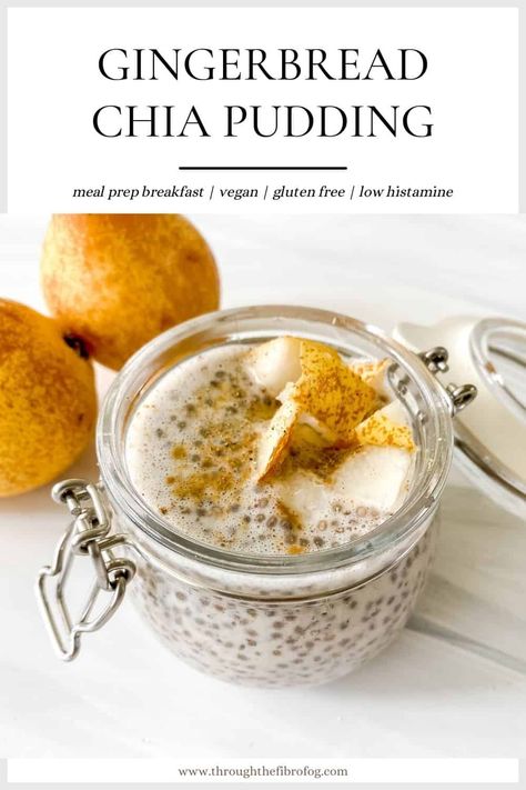 Gingerbread chia pudding Kid Friendly Healthy Breakfast, Low Histamine Foods, Healthy Breakfast Idea, Fibro Fog, Coconut Chia Pudding, Low Histamine Diet, Prep Breakfast, Low Histamine, Chia Pudding Recipes