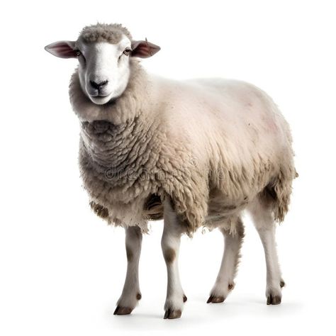 Side view of a Sheep looking at camera against white background. stock images A Sheep, Background Illustration, Side View, Sheep, Stock Illustration, White Background, Siding, Stock Images, Design Inspiration