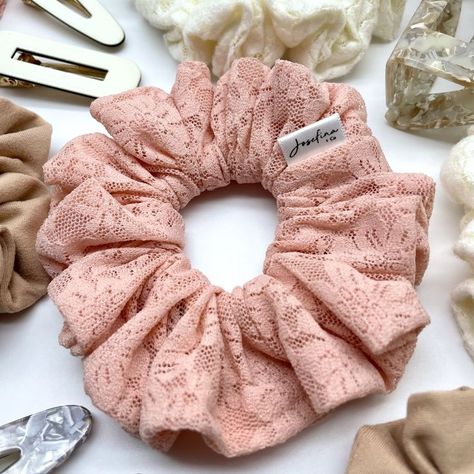 Listing is for one Lacy Pink hair scrunchie. This style is available in regular size. Cute Scrunchies, Hair Bows Diy Ribbon, Diy Hair Scrunchies, Hair Tie Accessories, Luxury Hair Accessories, Kelowna Bc, Handmade Scrunchie, Bows Diy Ribbon, Diy Embroidery Designs