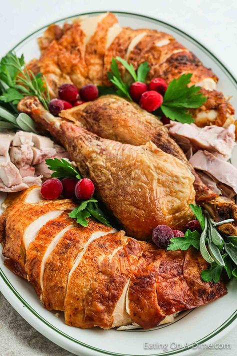 How to Carve a Turkey - Eating on a Dime How To Carve A Turkey, Carving Turkey, Turkey Carving, Carve A Turkey, Potato Recipes Crockpot, Carving A Turkey, Turkey Plates, Eating On A Dime, Thanksgiving Side Dishes Easy