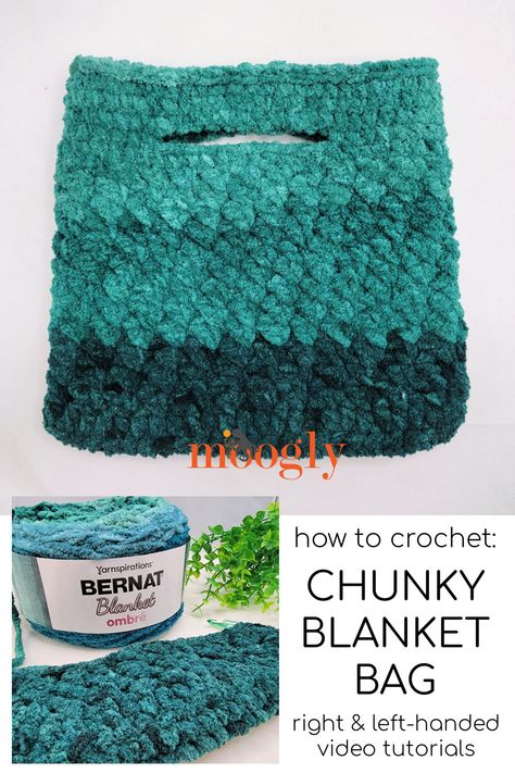 Bernat Softee Chunky Yarn Crochet Patterns, Loopy Yarn Patterns, Chunky Crochet Bag Pattern Free, Chunky Yarn Bag, Tote Patterns Free, Crochet Potli Bag, Lunch Bags Pattern, Chunky Yarn Crochet Pattern, Bernat Softee Chunky Yarn