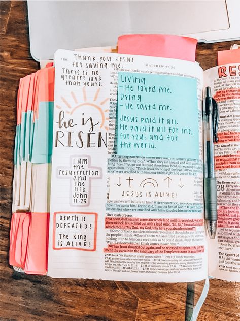 Easter Bible Journaling, Bible Highlighting, Journal Bible Quotes, Bible Journal Notebooks, Bible Drawing, Bible Journaling Ideas Drawings, Bible Doodling, Bible Journal Notes, Inspire Bible Journaling