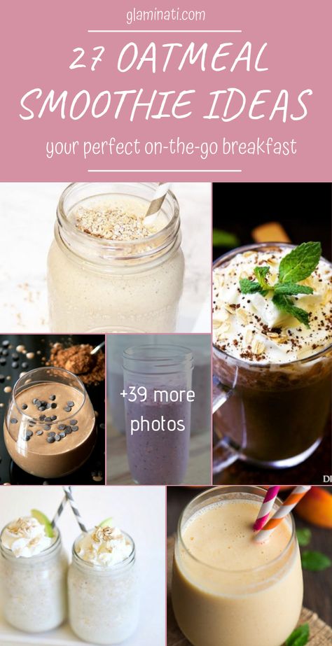 Best Recipes of Oatmeal Smoothie Breakfasts #oatmeal #smoothie #recipes #healthyfood #glaminati Smoothie Recipes With Oats, Smoothies With Oatmeal, Prune Smoothie, Smoothie Oatmeal, Oat Milk Smoothie, Milk Smoothie Recipes, Flaxseed Smoothie, Blueberry Muffin Smoothie, Protein Breakfast Smoothie