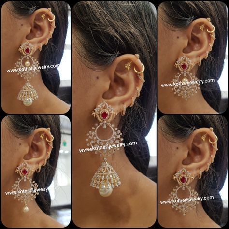 Diamond Earrings Indian, Uncut Diamond Necklace, Diamond Necklace Indian, Chand Bali, Diamond Gold Earrings, Indian Diamond Jewellery, Gold Bangles Indian, Bridal Diamond Necklace, Gold Pendent