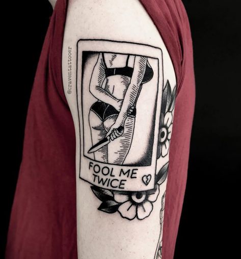 Twice Tattoo Ideas, Fool Tattoo, Twice Tattoo, Fool Me Twice, 3d Tattoos, Diy Tattoo, Skin Art, Piercing Tattoo, Pretty Tattoos