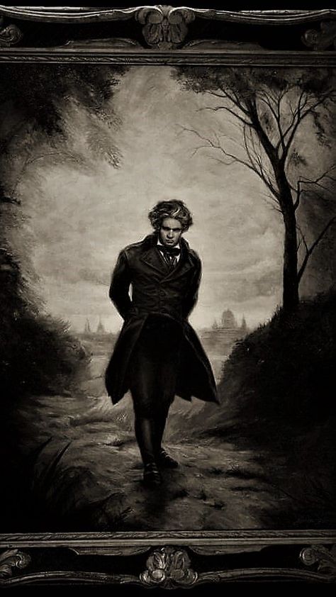 Byronic Hero Aesthetic, Classic Music Wallpaper, Beethoven Wallpaper, Beethoven Aesthetic, Beethoven Art, Dark Academia Music, Classical Music Playlist, Byronic Hero, Classical Composers