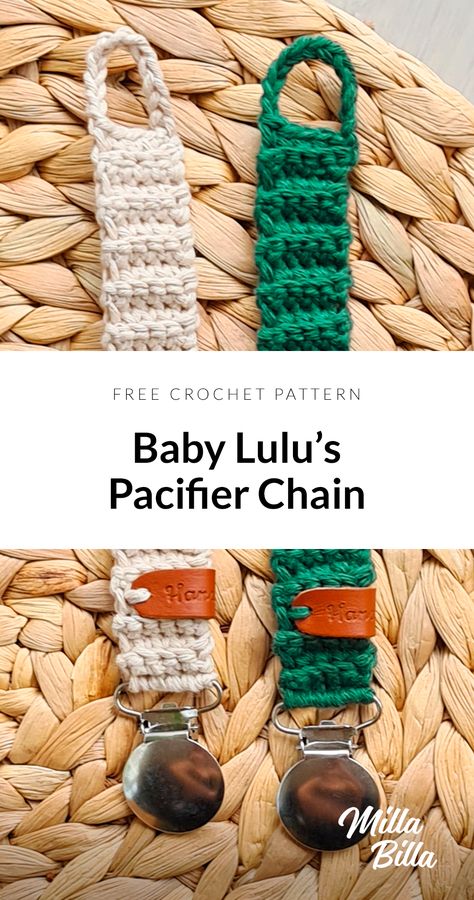 Pacifier Holder Pattern, Crochet Pacifier Holder, Crochet Pacifier, Crochet Pacifier Clip, Boy Crochet Patterns, Crochet Baby Projects, Baby Lulu, Winter Caps, Diy Bebe