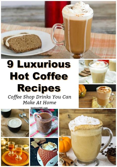 Coffee Shop Recipes, Hot Coffee Recipes, Speciality Coffee Recipes, Hot Teas, Coffee Recipes Hot, Chocolate Covered Coffee Beans, Cold Coffee Recipes, Breakfast Easy, Easy Coffee Recipes