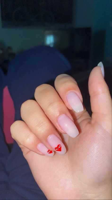 Heart With Eyes, Super Cute Nails, Cute Gel Nails, Short Nail Designs, Heart Nails, Coffin Nails Designs, French Tip Nails, Heart Eyes, Valentines Nails