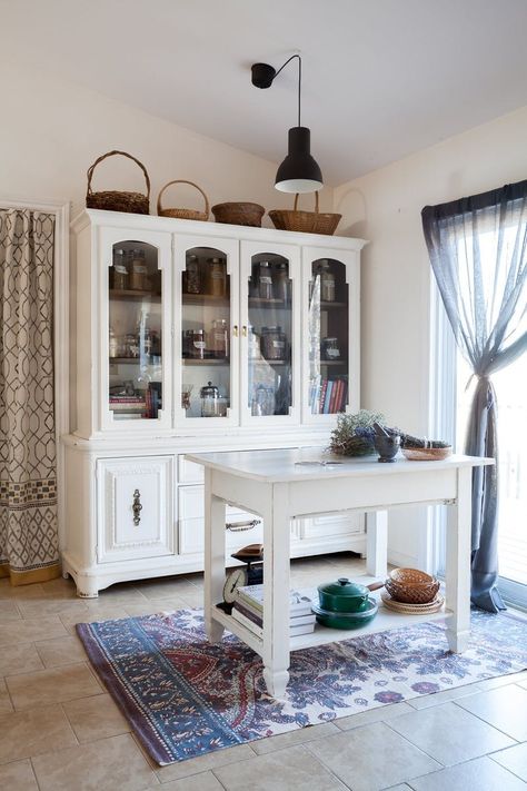 No pantry, no problem. Here are ideas that you can steal for whatever space you do have (an upper cabinet, a rolling kitchen cart, a basket, etc.), and now we present a real storage idea for those of you who just don't have a pantry. Hutches are great storages pieces for so much more than china. Kitchen Trends 2020, No Pantry Solutions, Wood Cabinet Doors, Built In Pantry, Minimal Kitchen, Kitchen Design Trends, Kitchen Storage Solutions, Open Concept Kitchen, Kitchen Trends