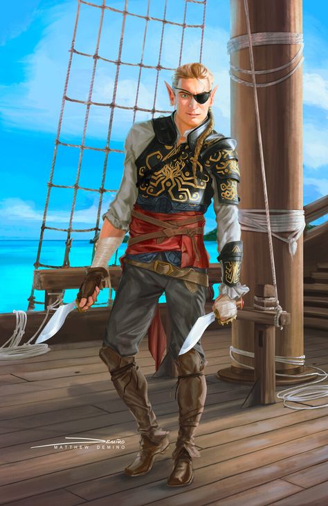 Elf Pirate, Sea Elf, Elf Rogue, Undead Warrior, Pirate Art, Dragon Rpg, Wood Elf, High Elf, Pirate Woman