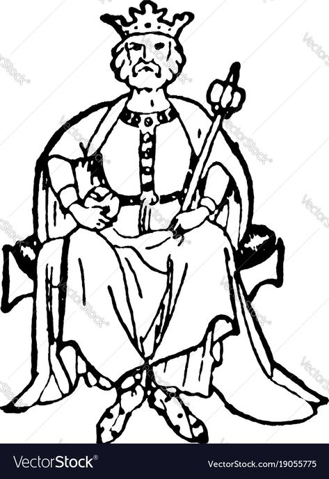 Sitting On Throne Pose Drawing, Sitting On Throne, King With Crown, King Drawing, Engraving Illustration, The King, Line Drawing, Drawing Sketches, Png Images