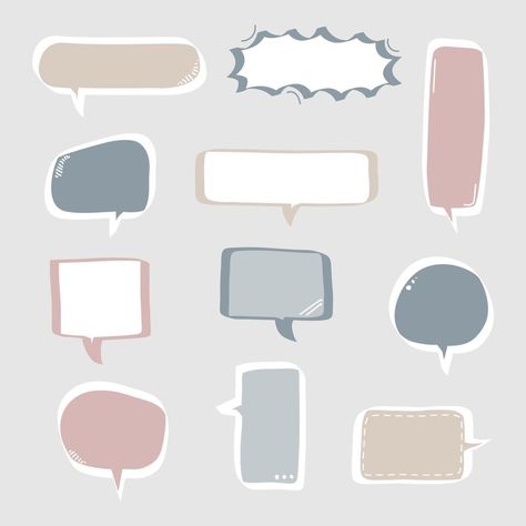 collection set of hand drawing frame border, blank speech bubble balloon with quotation marks, think, speak, talk, text box, banner, flat, design, vector illustration Thinking Bubble Aesthetic, Text Bubble Aesthetic, Speech Bubble Aesthetic, Bubble Border, Dialogue Bubble, Digital Journaling, Text Bubble, Drawing Frames, Frame Border