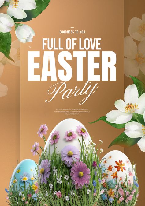 Easter Poster Design, Easter Graphic Design, Easter Poster, Easter Festival, Social Media Advertising Design, Poster Psd Free Download, Easter Egg Designs, Poster Psd, Eggs Easter