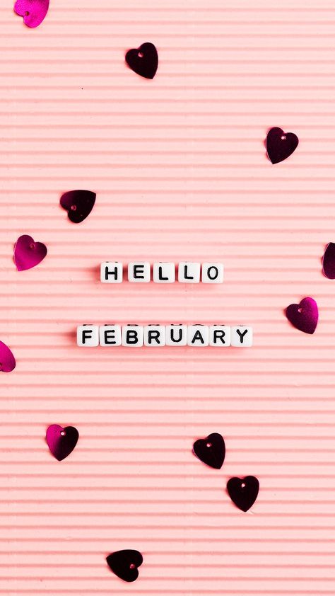 HELLO FEBRUARY beads message typography on pink | free image by rawpixel.com / KUTTHALEEYO Word Typography, February Quotes, February Wallpaper, Valentines Wallpaper Iphone, Hello February, Hello June, Hello July, February Valentines, Valentines Wallpaper