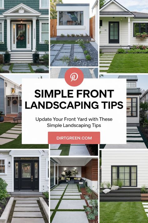 Upgrade your home's exterior with easy landscaping tips that anyone can follow! From low-maintenance plants to simple stone paths, these ideas help you create a welcoming front yard. Perfect for beginners and those looking for quick, impactful changes. Make your home’s entrance shine with minimal effort! #LandscapingTips #FrontYard #EasyGarden #YardTransformation #SimpleLandscaping #HomeExterior #DIYYard #OutdoorStyle #GardenInspo Front House Landscaping Low Maintenance, Front Of House Plants, Small Front Yard Landscaping Ideas, Stone Paths, Small Front Yard Landscaping, Small Front Yard, Easy Landscaping, House Landscaping, Front Landscaping