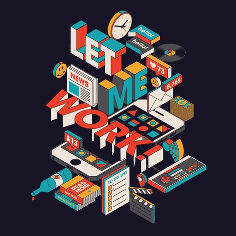 Behance :: For You | Isometric art, Isometric design, Isometric illustration Isometric Drawing, Desain Editorial, Isometric Art, Isometric Design, Isometric Illustration, Typography Poster Design, Ibis Paint, Typography Poster, Graphic Design Posters