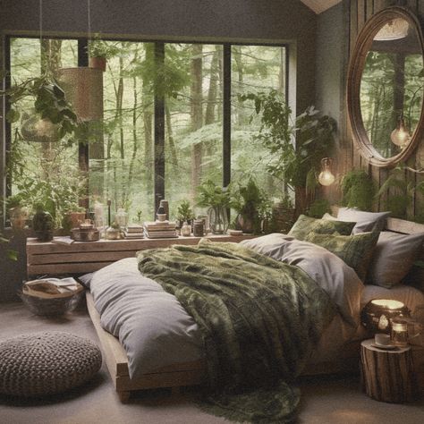 Both are gorgeous, nature-inspired interior styles, but what are the real differences (and how can you incorporate them both)? Nature Cozy Bedroom, Nature Style Bedroom, Nature Like Bedroom, Cottage Core Home Interior, Cottagecore Loft Bedroom, Whimsical Cottagecore Bedroom, Modern Nature Bedroom, Cottagecore House Bedroom, Nature Core Room